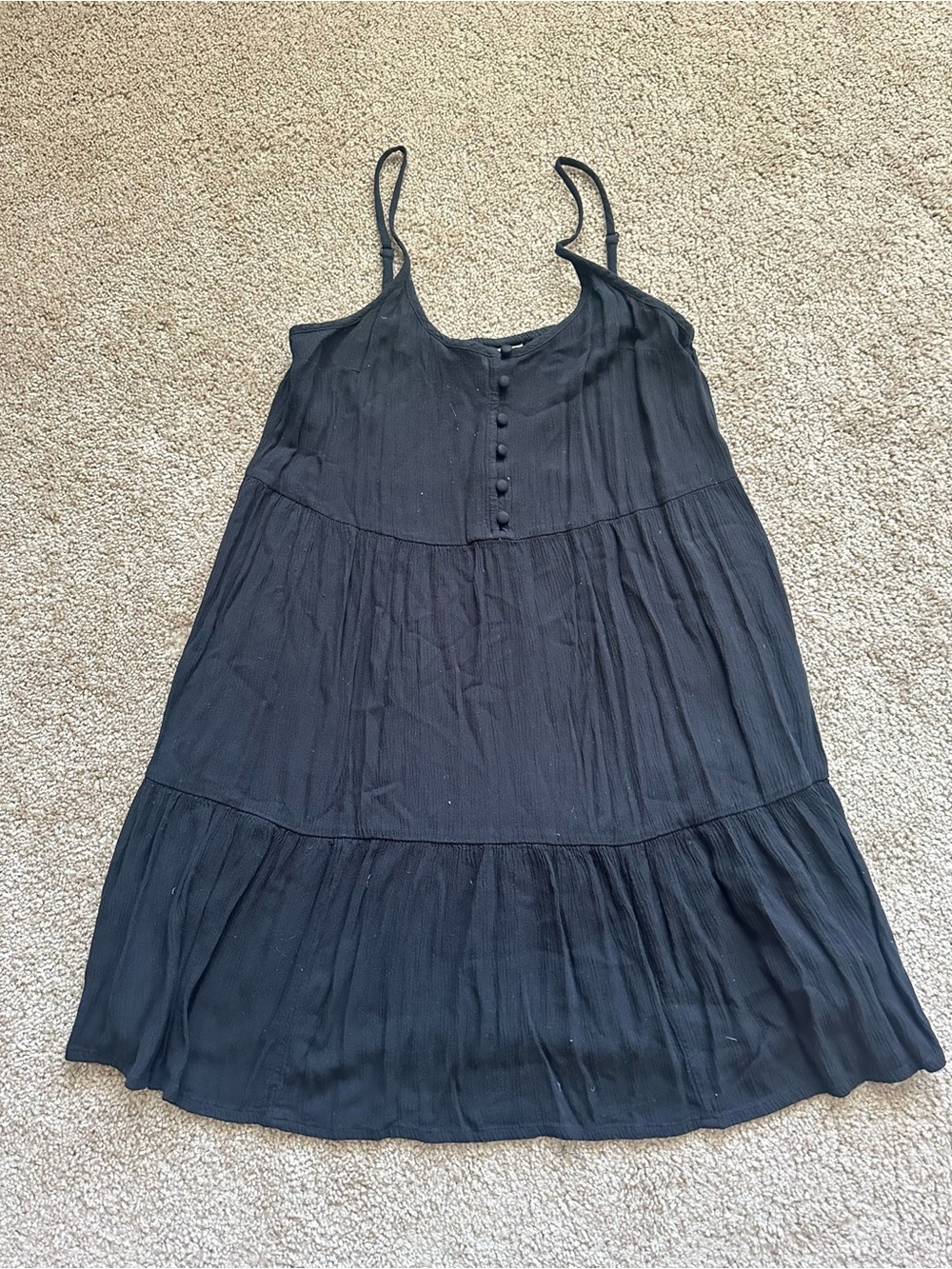 Mossimo Supply Co. Black Tiered Spaghetti-Strap Mini Dress
